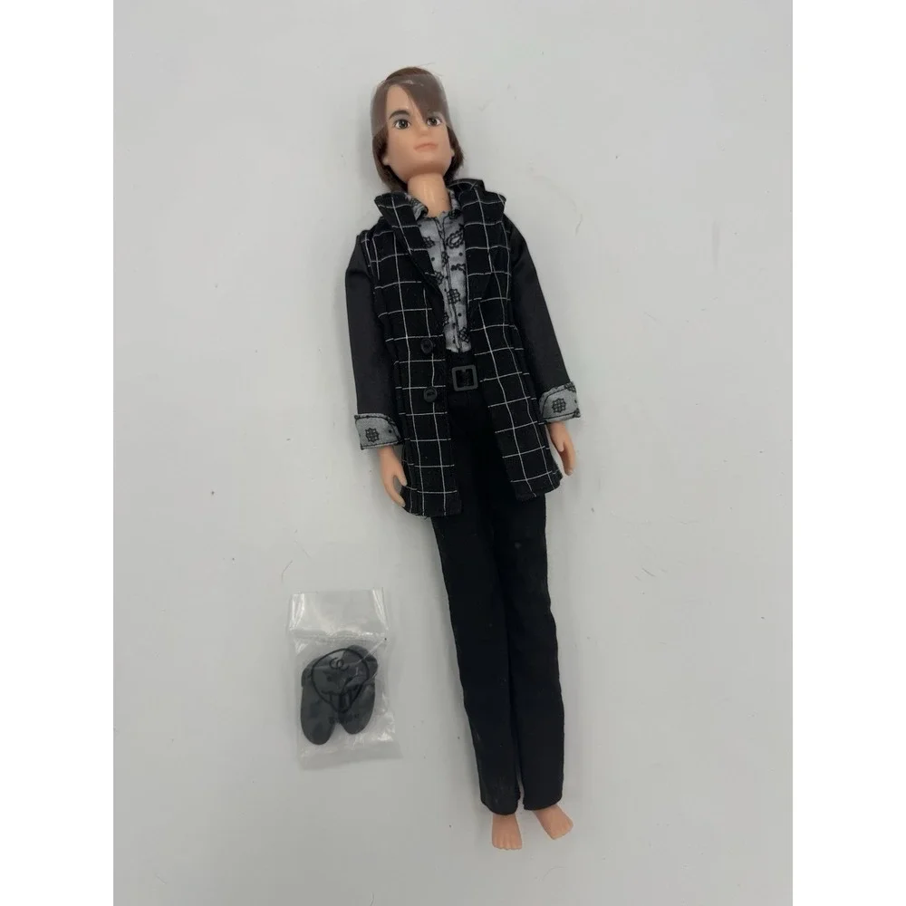 New Male Fashion Doll - Black Checked Suit
